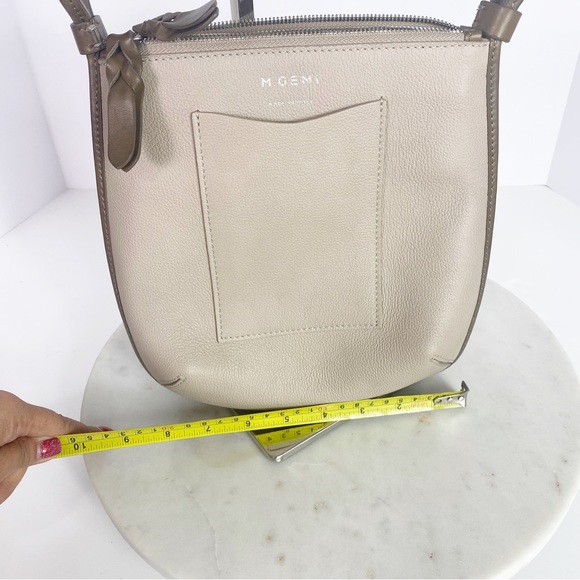 M Gemi crossbody shoulder bag purse nude hands free made in Italy Formal Minimal - Picture 4 of 10